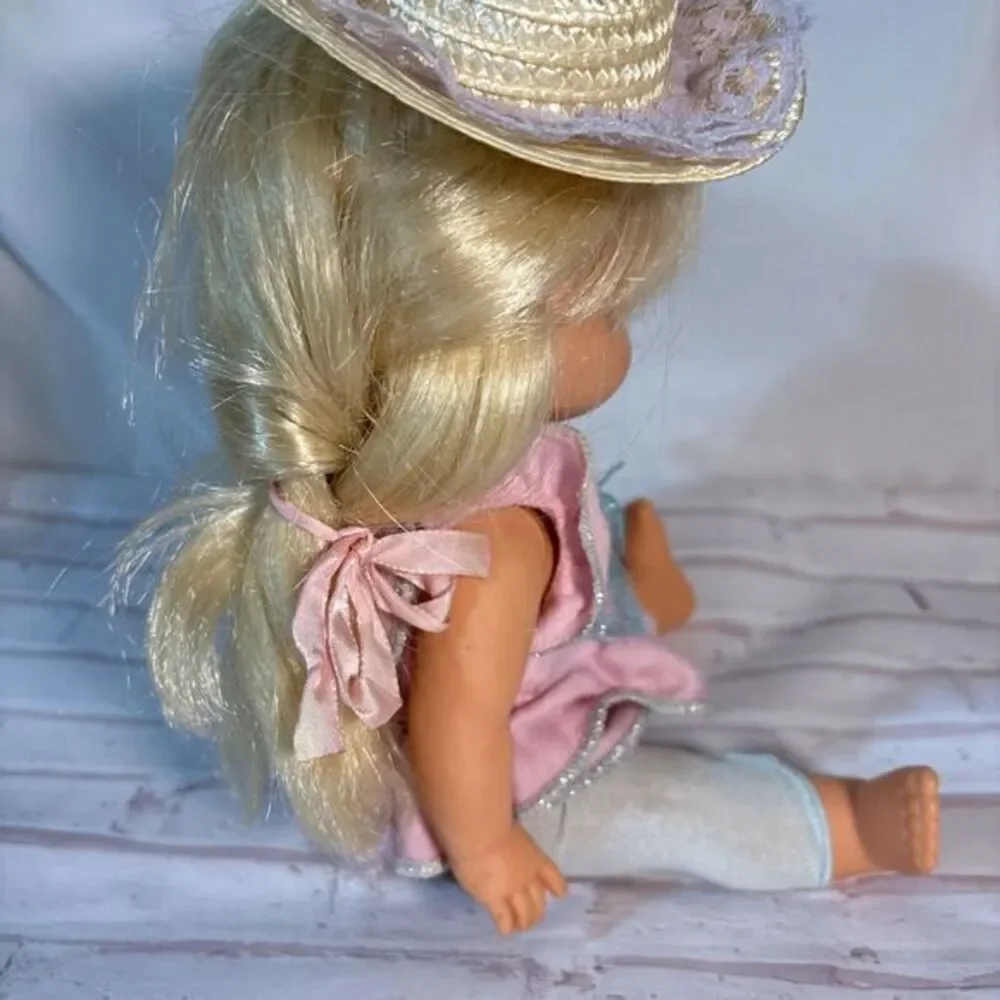 Vintage 1988 Mattel Lil‎ Miss Makeup Doll Long Blonde Hair Blue Eyes  Vtg Little